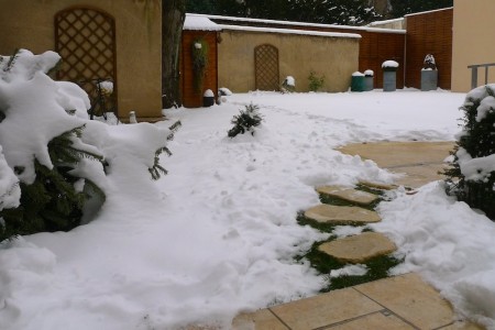 Le jardin sous la neige
